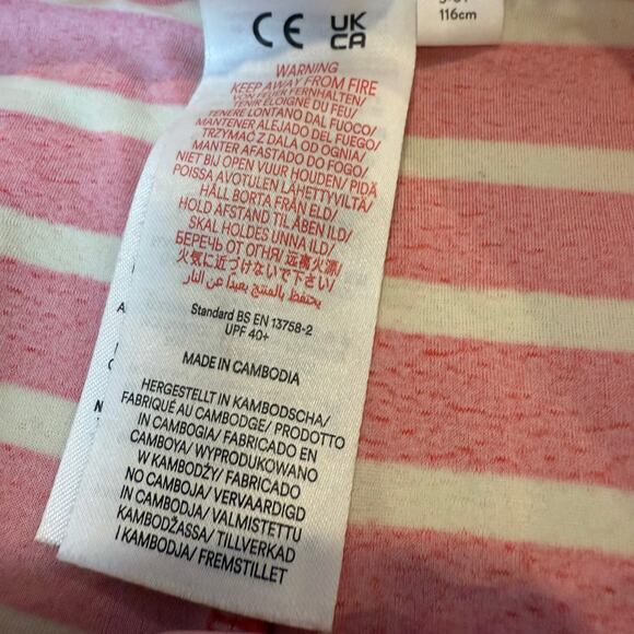 Mini Boden Boys Swimsuit 2 Piece Set Shorts Rashguard Top Red Stripe 5 6 5T - Picture 10 of 12